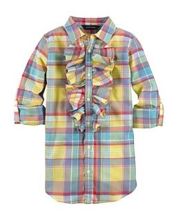 ruffle plaid tunic sizes s xl orig $ 49 50 sale $ 29 70 pricing policy