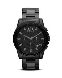 Armani Exchange Banks Black Watch with Black Stone Markers, 45mm