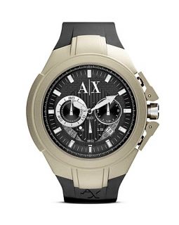 Armani Exchange Black Silicone Chronograph Watch, 50mm