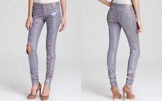 Alice + Olivia Jeans   Distressed Metallic Skinny_2