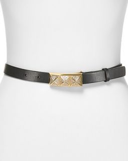 MICHAEL Michael Kors Belt   .75 Vintage Leather with Jewel Buckle