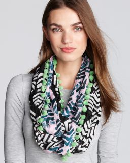 DIANE von FURSTENBERG Printed Infinity Scarf with Poms