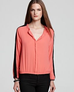 aqua blouse color block stripe price $ 78 00 color georgia peach black