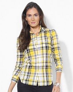 lauren ralph lauren plaid shirt price $ 89 50 color dandelion yellow