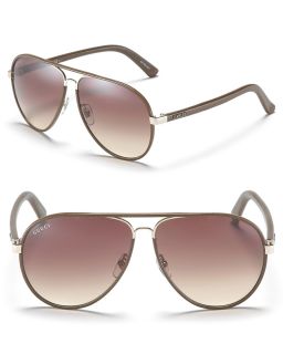 Gucci Leather Wrapped Aviator Sunglasses