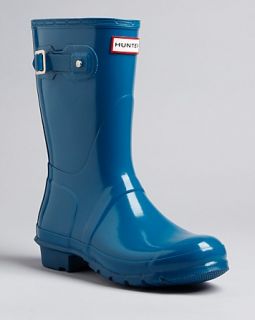 hunter gloss short boots price $ 125 00 color steel blue size 10