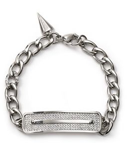 rebecca minkoff pave id bracelet price $ 128 00 color silvertone size