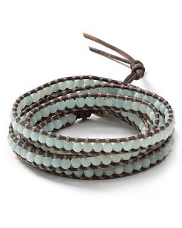 Chan Luu ite and Leather Wrap Bracelet