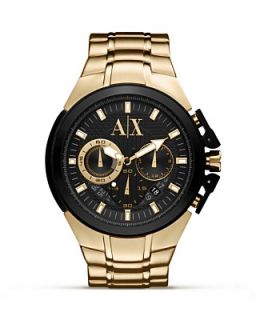 Armani Exchange Gold Stainless Steel Chronograph Watch, 50mm