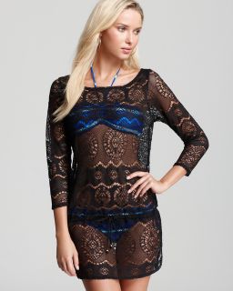 crochet tunic cover up price $ 129 00 color black size select size l m