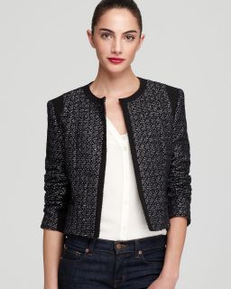 dknyc cropped jacket with sleek trim orig $ 169 00 sale $ 109 85