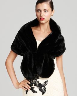 sue wong faux fur wrap price $ 188 00 color black size large quantity