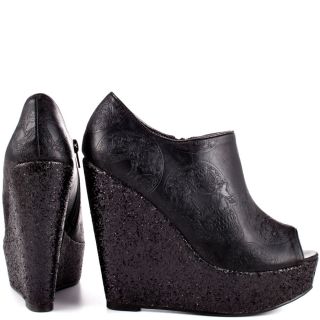 Iron Fists Black Manslayer Bootie Wedge   Black for 69.99