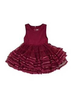name it Girl`s sleeveless tulle party dress Berry   