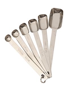 Masterclass 6 piece stainless steel measuring spoon set   