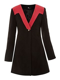 Cutie Contrast lapel coat Black   