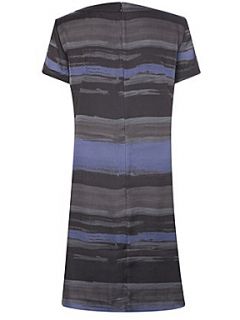 Great Plains Rothko stripe pleat front dress Blue   