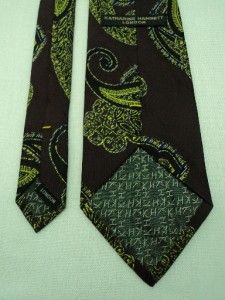 Katharine Hamnett Necktie Paisleys Pattern Brown Silk Tie