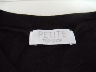 TOPSHOP Petite Black Vest Sequined T Shirt UK Aus 6