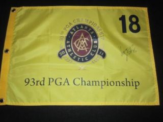 Keegan Bradley Signed 93rd PGA Championship Pin Flag PSA DNA 2011