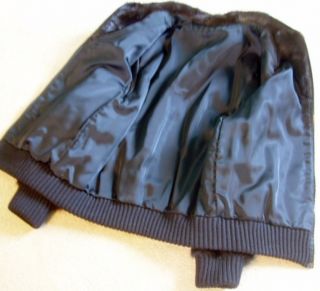 Ladies Ranch Mink Bomber Jacket Size 10 12 Medium