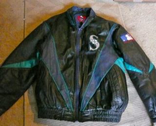Proplayer Official MLB Seattle Mariners Leather Jacket GD L Free