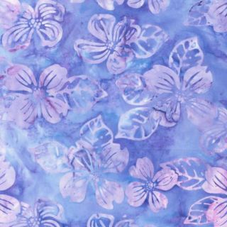 Kaufman Splendid Lilac Floral Batik Fabric Quilt Yard Floral Batik