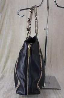 New Tory Burch Kellan Python Black Leather Tote Bag $550 Large s