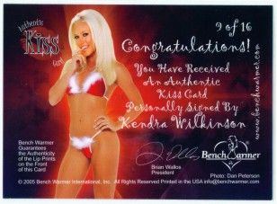 Kendra Wilkinson Autograph Kiss 10 Benchwarmer 05 S1