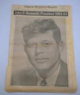 John F Kennedy President Assassination Newspaper Nov 22 1963 JFK