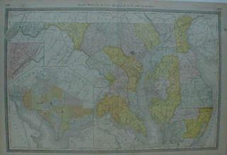 Original 1881 Map Maryland Delaware Washington DC Cecil
