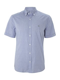 Lacoste Short sleeved mini gingham shirt Blue   
