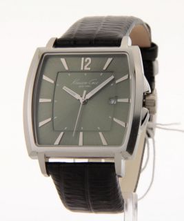 KC1802 Mens Kenneth Cole Date Black Leather Casual Watch New