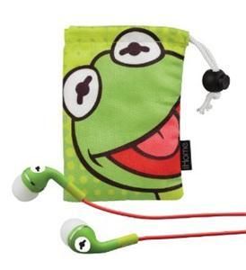 Kermit The Frog Noise Isolating Earphones iHome Carrying Pouch Gift