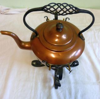 Victorian Henry Loveridge Copper Kettle and Oil Burner in Stand 18 3