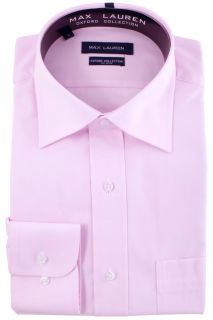 Max Lauren Dress Shirt Light Pink 100 Cotton Slim Fit