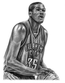 Kevin Durant Lithograph Poster Print in Thunder Jersey
