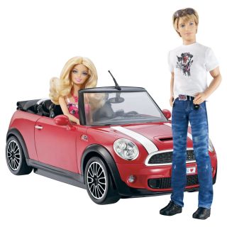 Barbie and Ken My Cool Mini Cooper Convertible Red Sports Car New
