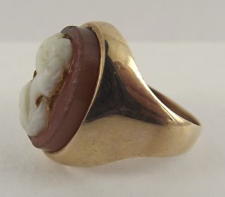 14kt Solid Yellow Gold Heavy Cameo Ring 14 Karat 14k Unique