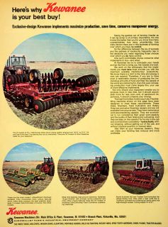 1977 Ad Kewanee Farming Disk Mulcher Shank Rotary Hoe Equipment