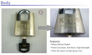 High Security Solid Steel Padlock 4 Keys