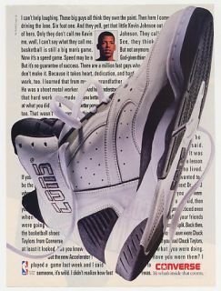 1991 Kevin Johnson Converse Cons Shoes Photo Print Ad