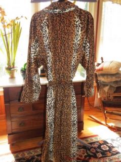 Kenneth Brown Microplush Animal Print Robe Cheetah Sz L XL Nice