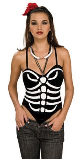 Womens Small Day of The Dead Bone Corset Sexy Costumes