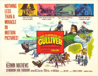 The 3 Three Worlds of Gulliver Movie Poster 22x28 Original Half Sheet