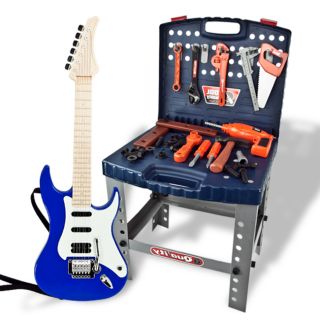 Electric Guitar Toy Tool Set Pretend Playset Kids Boys Children Deluxe