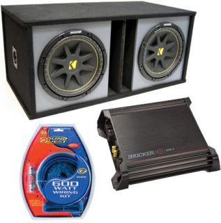 Kicker Dual 15 inches Ported Sub Box C15 Subwoofer w DX500 1 Amplifier