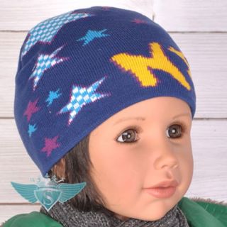 Ka Multicolor English Word Kid Boy Beanie Hat Cap Star Pattern Springy