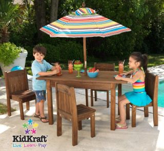KidKraft Kids Outdoor Table Four Chair Set w Umbrella