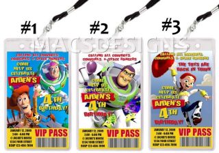 Toy Story 3 VIP Pass Birthday Party Invitations Favors